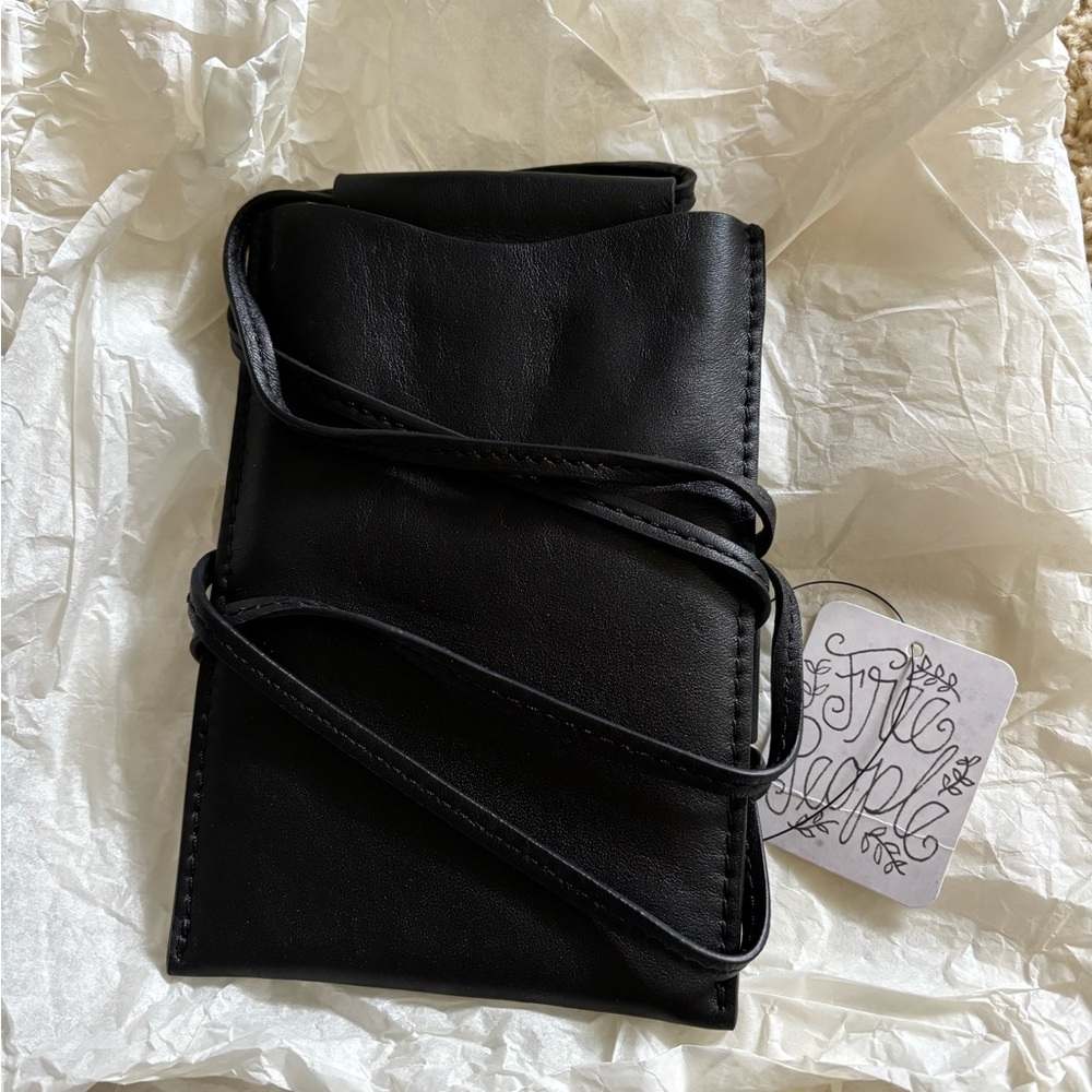 Free People Black Leather Crossbody Bag